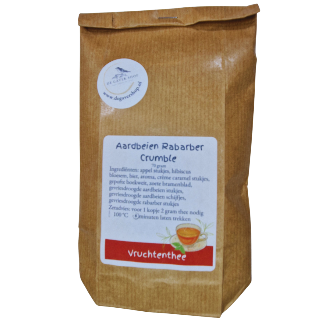 Aardbei Rabarber Crumble, vruchtenthee, 70 gram