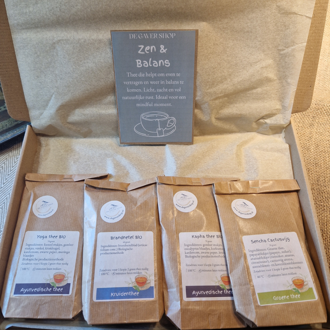 Thee Box Zen & Balans – rustgevende Ayurvedische en kruidenthee