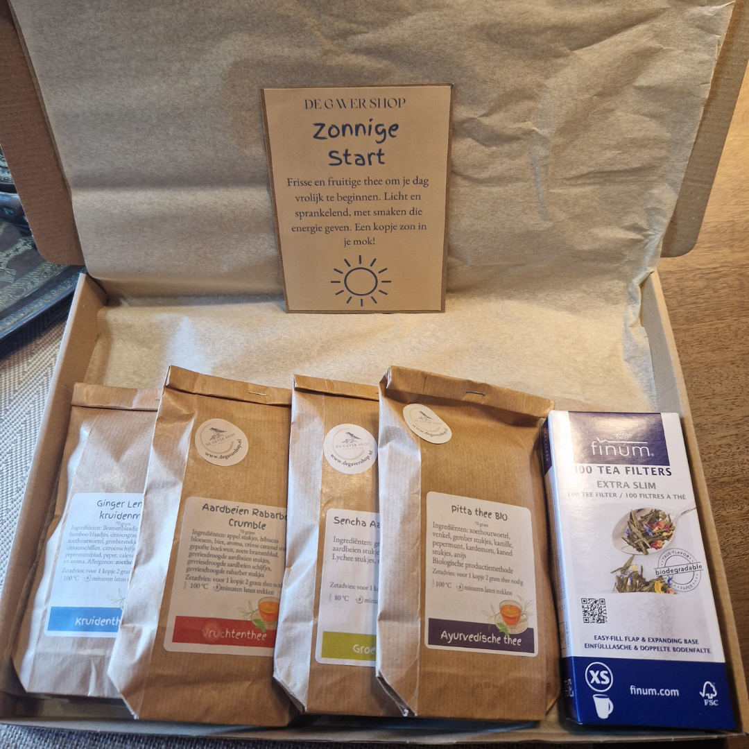 Thee Box Zonnige Start – frisse, fruitige en energieke thee