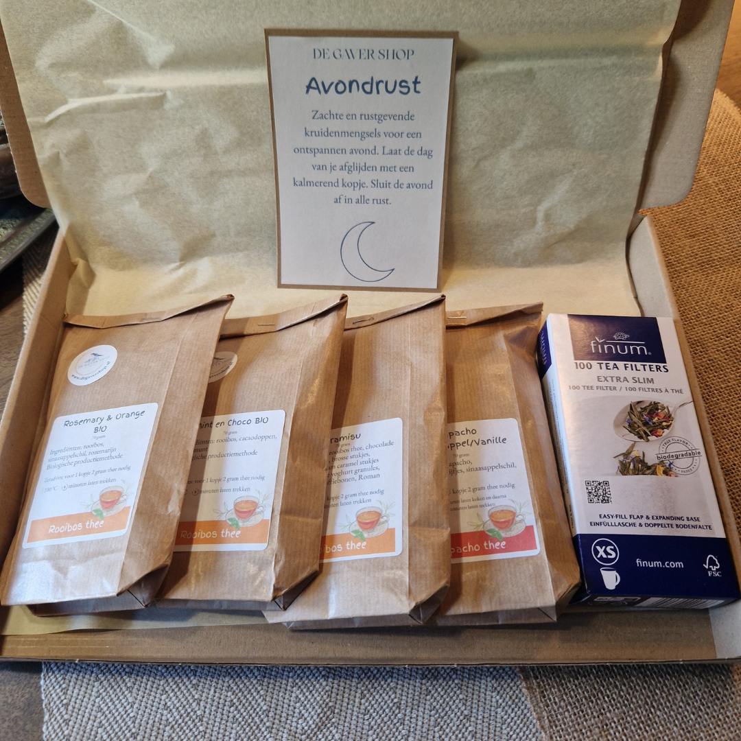 Thee Box Avondrust – zachte, cafeïnevrije avondthee